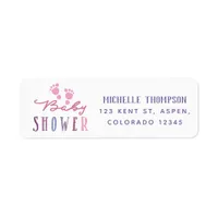 Trendy colorways Girl Baby Shower Label