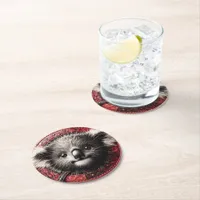 Vibrant Koala Bear Illustration Round Paper Coaster