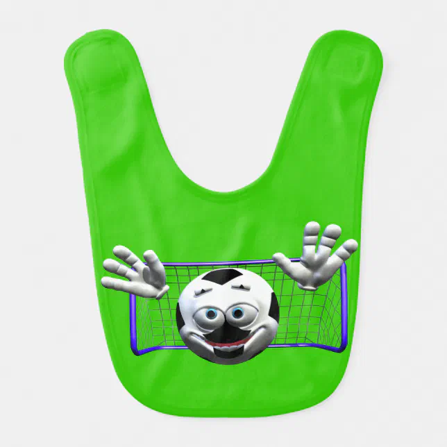 Funny Cartoon Soccer Ball Baby Bib