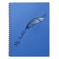 Notebook - Blue Feather Pen