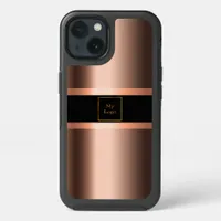 Business logo copper bronze metallic black brand iPhone 13 case