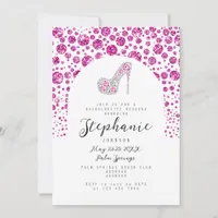 Glitz & Glam Pink Diamonds Shoe Bachelorette Party Invitation