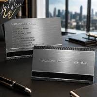 Professional Brushed Silver Metal Foil Spot Gloss Business Cards