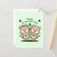 St Patricks Day Cows  Postcard