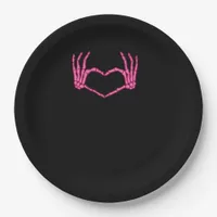 Skeleton Heart Hands Classic Paper Plates