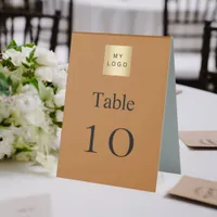 Copper white business logo table number table tent sign