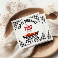 Two Fast Race Car Boy 2nd Birthday Party Napkins