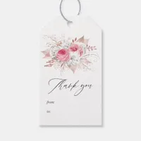 Pink and Rose Gold Floral and Lace Bridal Shower Gift Tags