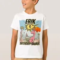 Custom Dinosaur Guest of Honour Birthday T-Shirt