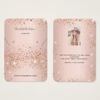 Rose gold earring photo display card