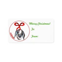 Nubian Kid Goat Christmas Gift Tag Sticker