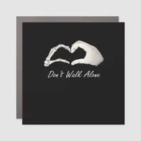 Don't Walk - White Classic - Skeleton Hands Hearts Car Magnet