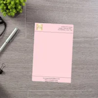 Pink business logo letterhead post-it notes