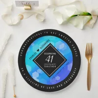 Elegant 41st Blue Topaz Wedding Anniversary Paper Plates