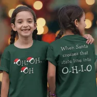 Ohio Christmas OH Santa Hat Holiday Kids T-Shirt