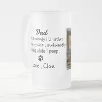 Dog Dad Custom Photo Frosted Glass Beer Mug