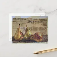 Pears Mixed Media Collage Postcard