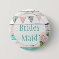Bridesmaid Shabby Vintage Rustic Wedding Party Pin