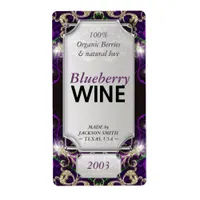 Magic Purple Gold Custom Text Wine Bottle Labels