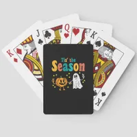 Tis Season Pumpkin Leaf Latte Fall Softball Poker Cards