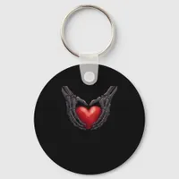 Skeleton Hand Heart Keychain