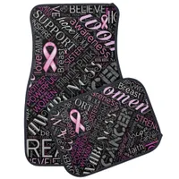 Breast Cancer Awareness Word Cloud ID261 Car Mat