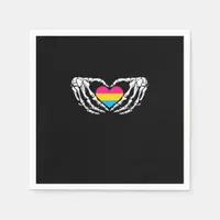 Pan Pride Skeleton Halloween Pan Goth Heart Napkins