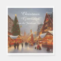 German Style Christmas Market Greetings Kitsch Napkins