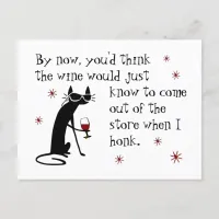 Wine Should Know Funny Quote with Black Cat