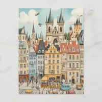 Prague Architecture Postcard