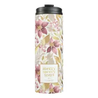 Pink Gold Christmas Merry Pattern#21 ID1009 Thermal Tumbler