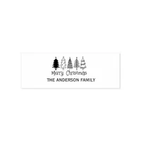 Return Address Christmas Minimalist Script Name  Self-inking Stamp