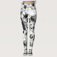 Skulls and Flowers Leggings