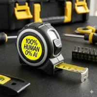Funny 100% Human 0% AI Tape Measure