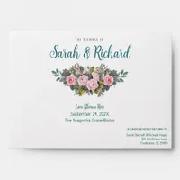Blush Floral Wedding Envelope