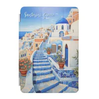 Santorini Island Illustration | Travel Art iPad Mini Cover