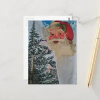 Vintage Santa Collage Postcard