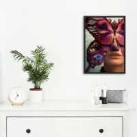 Butterflies are all I see #AIArt Butterfly on Face Poster