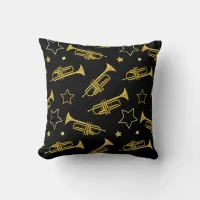 Marching Band Trumpet Player Throw Pillow