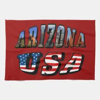 Arizona Picture and USA Flag Text Towel