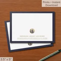 Professional Gold Logo Business Note Cards