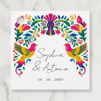 Vibrant Mexican Otomi Birds Floral Fiesta Wedding Favor Tags