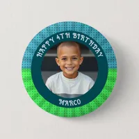 Personalized Age, Name and Photo Birthday  Button