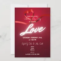 Red & White Heart Love Valentine's Day Invitation 