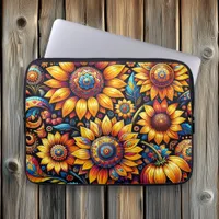 Beautiful Hyperrealistic Sunflower Art   Laptop Sleeve