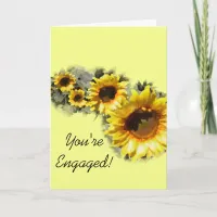 Row of Sunflowers Wedding Engagement Card