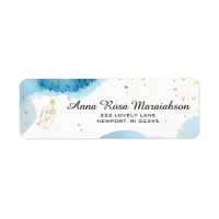 ~*Glitter Beach Nautical Ocean Gold NOTE BOTTLE Label