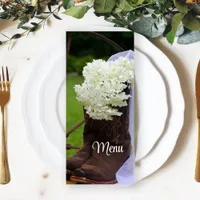 Rustic Hydrangea Cowboy Boots Western Wedding Menu