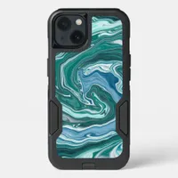 Turquoise and Blue Ocean Swirls  iPhone 13 Case