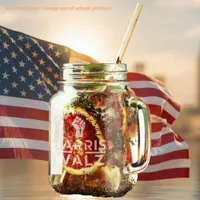 Kamala Harris Walz, Fist 'When We Fight, We Win!' Mason Jar W/ Handle